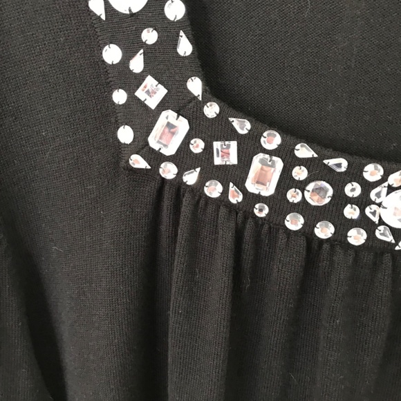 LANE BRYANT Black Rhinestone Tunic Square Neck Women’s Plus Size 2X 26/28 - Picture 5 of 10